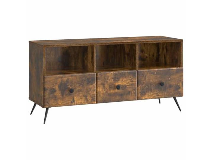 KGFHERENB TV Lowboard Geräucherte Eiche 102x34,5x50cm TV-Schrank Kompakter Medienschrank mit 3 Schubladen für Wohnzimmer und Schlafzimmer, bietet viel Platz und saubere Kabelführung.