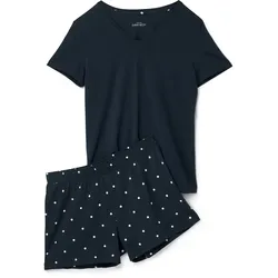 Tchibo - Shorty-Pyjama Punkte - Damen - Gr. XL - weiß/gepunktet