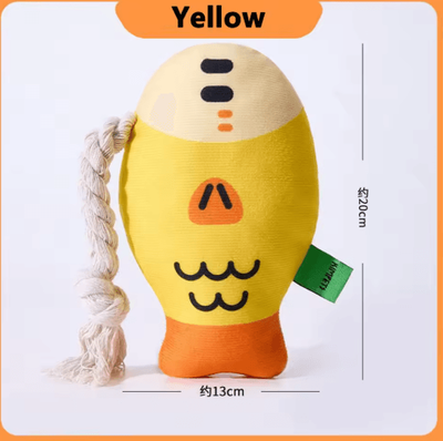Inspire Picks Indestructible Squeaky Dog Toy Plush Animal Chew Toy For Training & Teeth Cleaning yellow