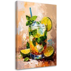 LEINWANDBILD Mojito Cocktail Getränk 70x100cm