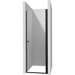 Neuesbad Pendel Dusche Tür, Schwarz, 60 cm mit Weißglas NB1DEKTSWN46P1