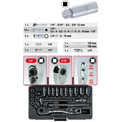 KS TOOLS Kälte-Klima-Steckschlüssel-Satz 19tlg. - 130.0300