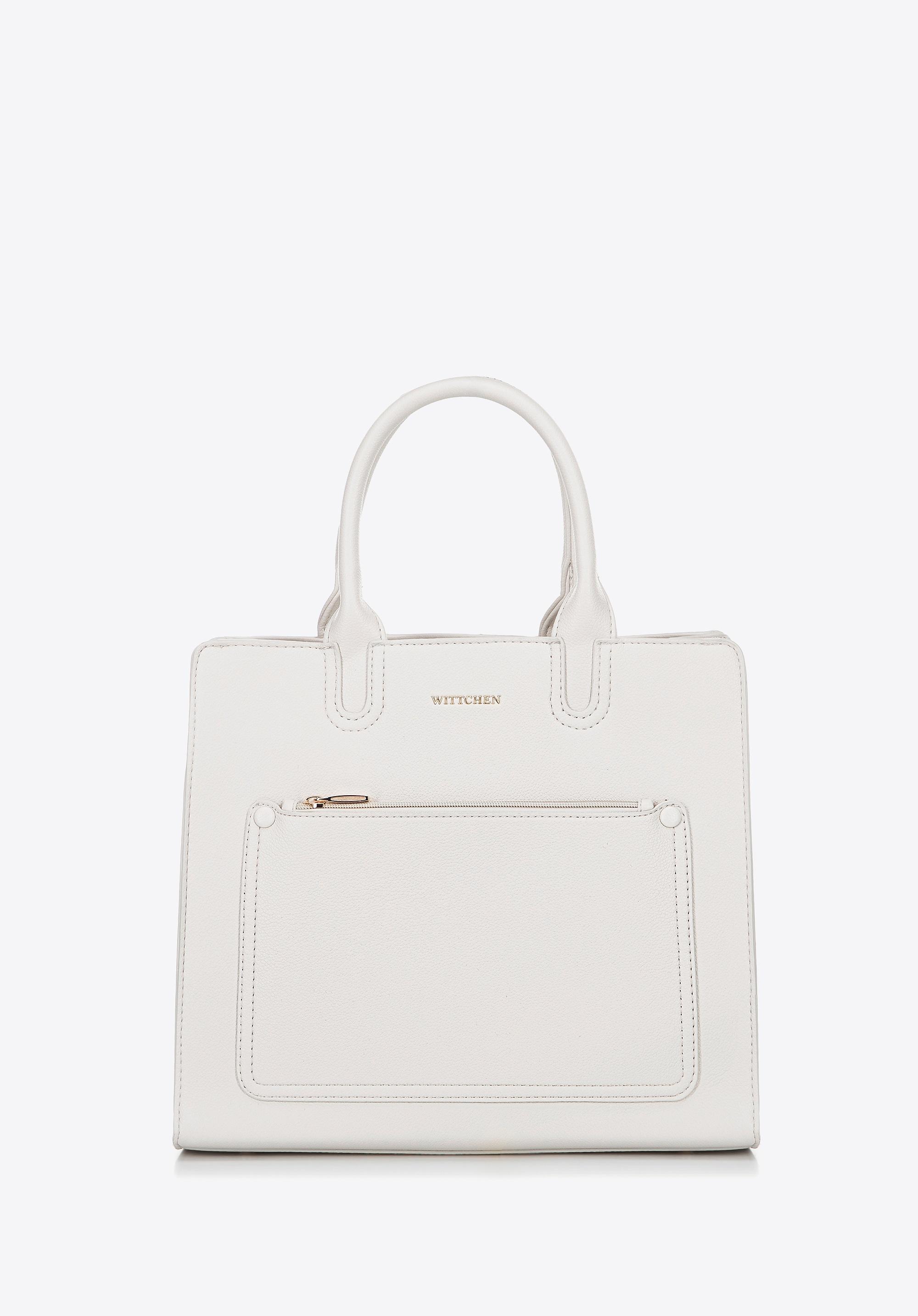 Wittchen Dames 13" Laptoptas in Imitatieleer Crème