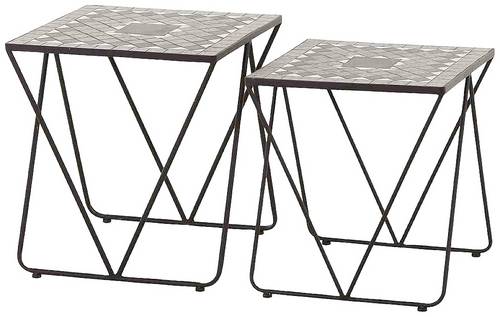 Siena Garden J04674 Como Tischset II, 2-teilig Stahl mit Mosaikoptik
