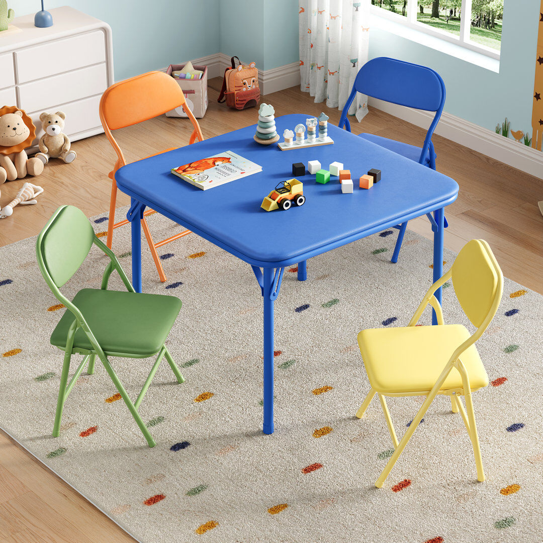 Rebrilliant Kids and Chair Set Blue/Green/Orange/Yellow 50.5cm H X 60.5cm L X 60.5cm D