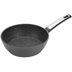 Tescoma Tiefe Bratpfanne i-PREMIUM Stone ø 24 cm, Pfanne + Kochtopf, Schwarz