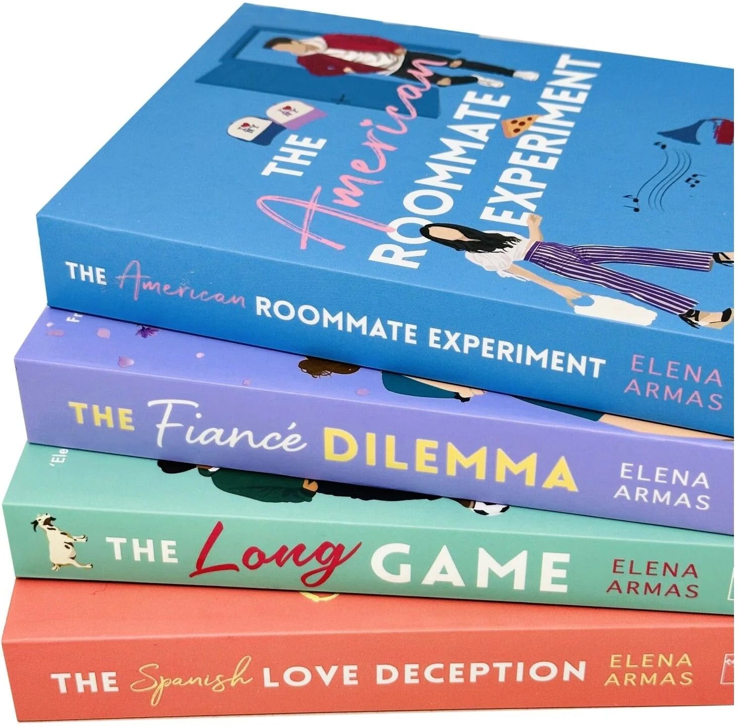 Simon & Schuster Elena Armas 4 Books Collection Set - Spanish Love Deception, American Roommate Experiment, Fiance Dilemma & Long Game - Paperback Romance Fiction