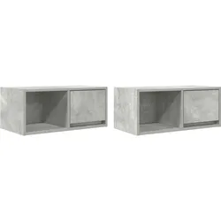 vidaXL TV-Schränke 2 Stk. Betongrau 60x31x25,5 cm Holzwerkstoff
