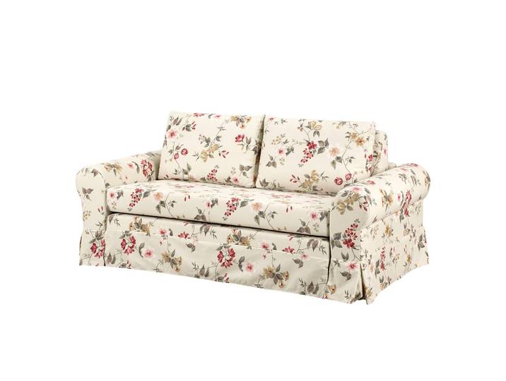 Schlafsofa Country mit Husse Beige/Creme/Rot Webstoff Fedra 165cm Landhaus