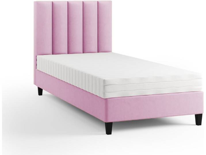 Boxspringbett Polsterbett Einzelbett KONGO ohne Matratze 100 x 200 cm Bett Schlafzimmer Jugendbett Kinderbett Hotelzimmer (Paris 148 - rosa)