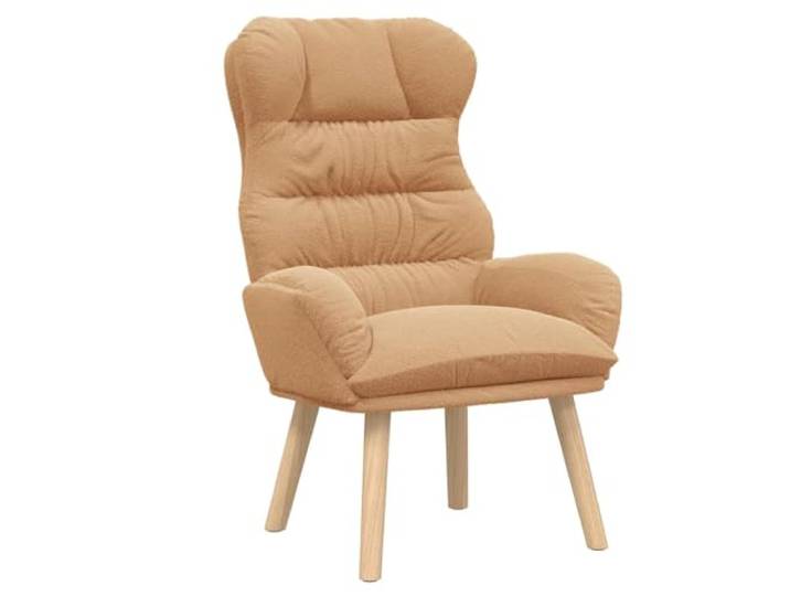 Sessel Beige 69 x 74 x 93 cm Sherpa-Stoff Moderner Entspannungssessel, Sherpa-Stoff, Gummiholzbeine, gepolsterte Armlehnen, Wohnzimmer, Schlafzimmer, Büro
