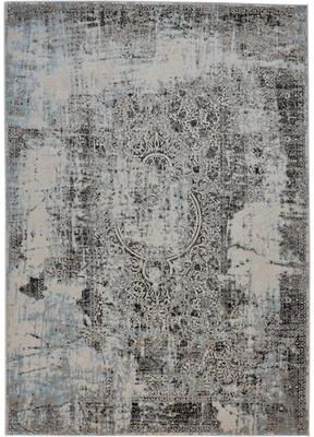 Grand Bazaar Alexander Industrial Distressed Rug, Charcoal/Sky Blue, Area Rug