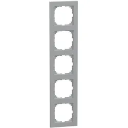Merten, Zubehör Schalterprogramm, Rahmen 5fach aluminium MEG4050-3660