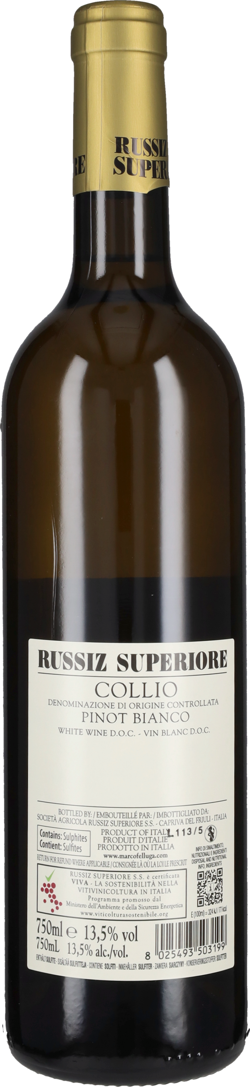 Pinot Bianco Russiz Superiore 2025