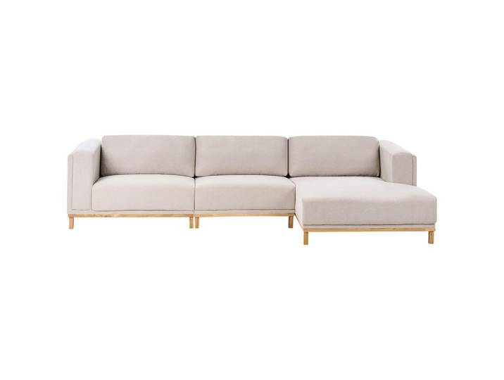 ECKSOFA 5-Sitzer Stoff Hellbeige linksseitig Veng