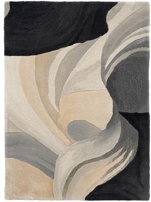 Nourison Prismatic Ivory Black Abstract Chic Hand-Tufted Indoor Rug