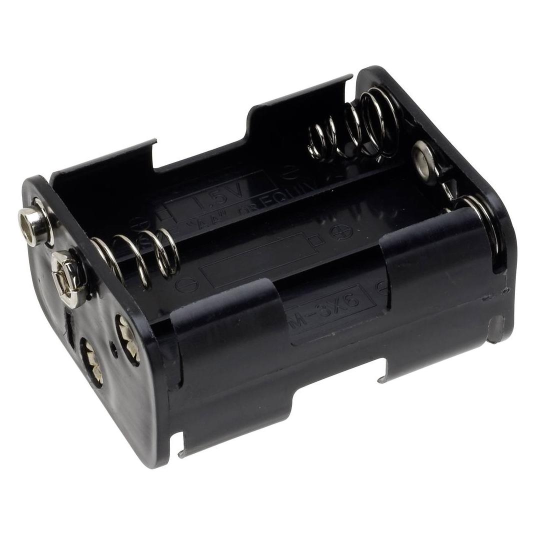 Tru Components Batteriehalter 6x Druckknopfanschluss (BH-363-1B)