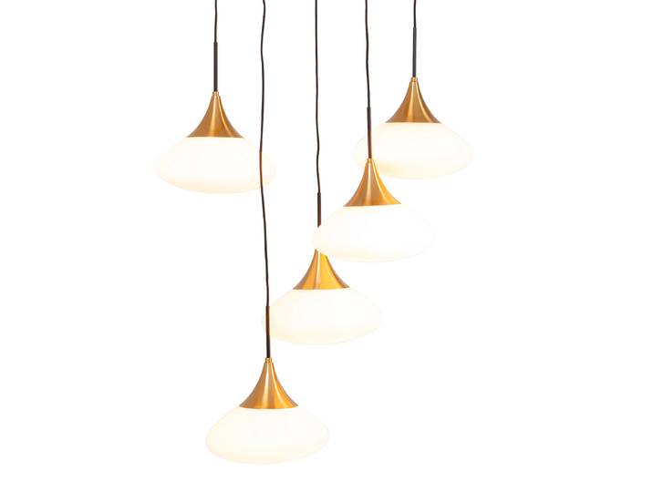 Suspension Gocce 60 x 140 x 18cm Doré/Doré Acier, chromé E14