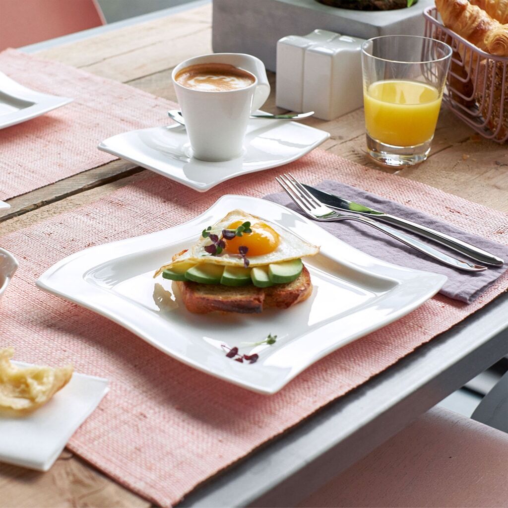 Tafelmesser VILLEROY & BOCH "Tafelmesser NewWave 236 mm 6er Set silber", silber, B:4mm, Essmesser, Tafelmesser, Spülmaschinenfest