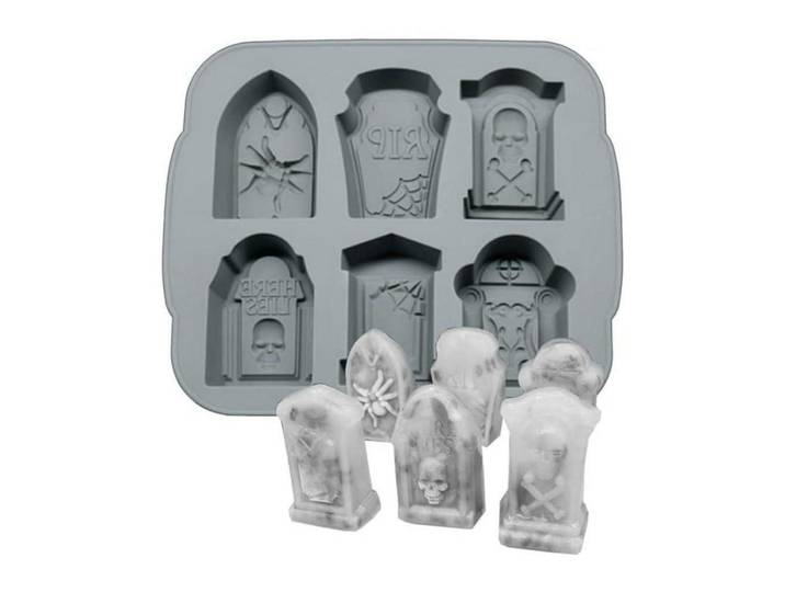 Silikonform Grabstein Halloween 3D, Grau, Kunststoff, Backen & Backzubehör, Backformen, Backformen-Sets