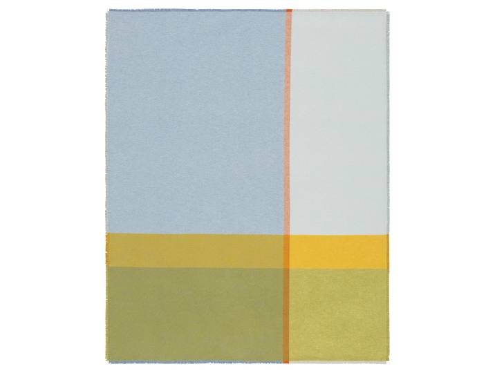 Plaid BIEDERLACK Plaid Summer , great blau, B:130cm L:170cm, Baumwolle, Polyacryl, Wohndecken, Plaid, sommerliches Plaid mit Fransen