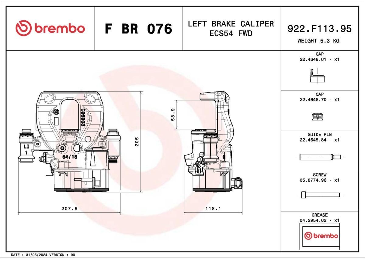 Brembo Pinza freno F BR 076