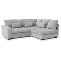 ECKSCHLAFSOFA Ramo mit Bettkasten, Topper gratis, Hellgrau, rechts