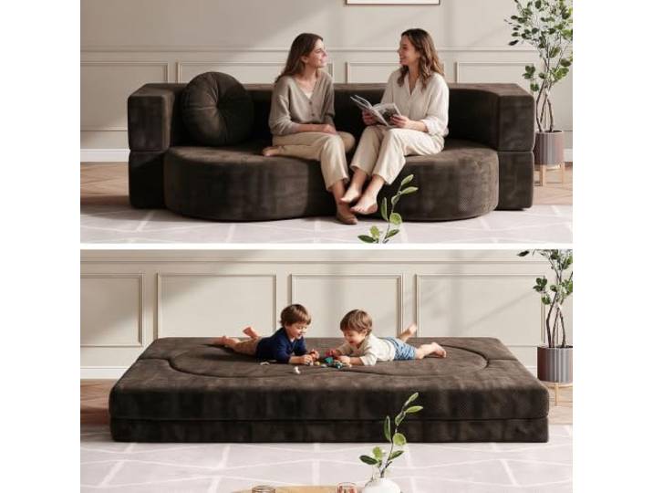 Bhpnak Schlafsofa mit Schlaffunktion - Sofa Bed Boneless - Keine Montage，Schwarz：150x100cm