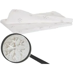 Kuscheldecke Schnee, Tagesdecke Wohndecke Sofadecke, flauschig weiß Pailletten 150x120cm