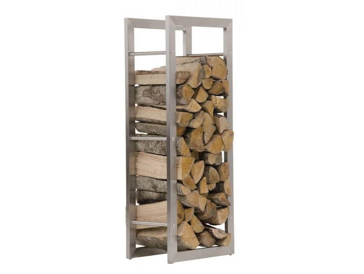 CLP Kaminholzregal 60/25/100 cm Metall edelstahl, Edelstahlfarben, 60x100x25 cm, Kleinmöbel, Kamine & Zubehör, Kaminholzregale
