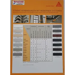 Sika Muster Farbkarte PU-STB Dichtstoffe
