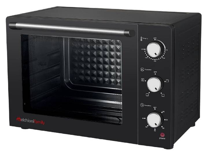 Melchioni Minibackofen 2200 W ENJOY 63 – Elektrischer Mini-Ofen mit Drehspieß