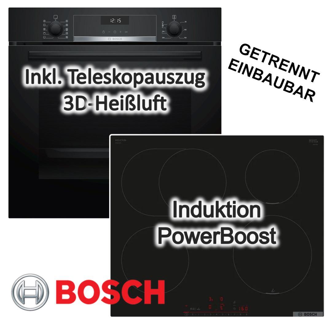 Herdset BOSCH Backofen AutoPilot mit Induktionskochfeld PowerBoost autark 60cm