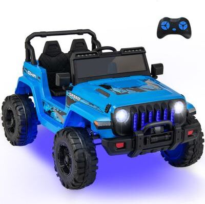 Costway 12V Kids Ride-on Jeep Car with 2.4 G Remote Control-Blue