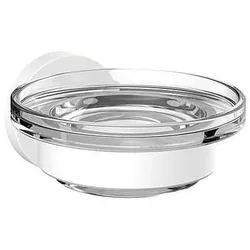 Emco Round Seifenhalter 433013900 weiss, Schale Kristallglas klar, in Halter