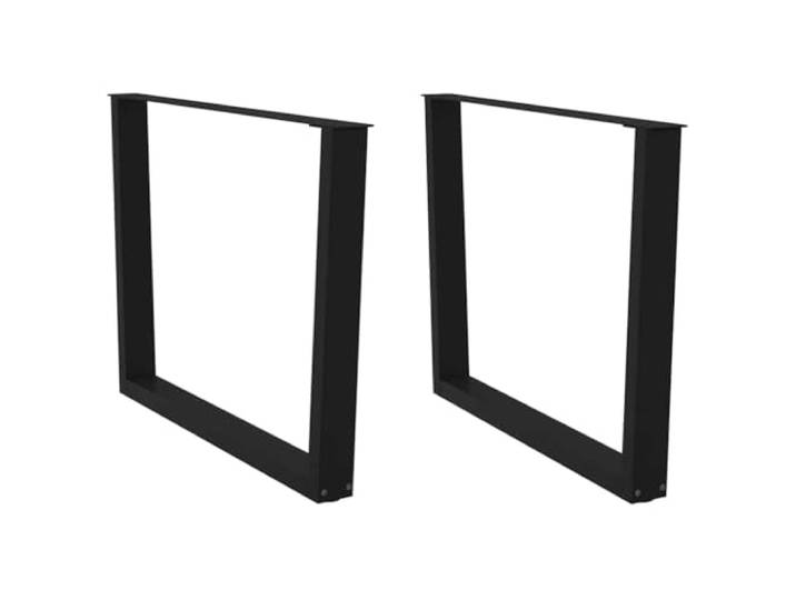 HGDFWRQW Tischbeine V-Form 2 Stück Schwarz Stahl 100x72-73,3 cm Stabile Tischkufen für Esszimmer und Arbeitszimmer mit höhenverstellbaren Füßen zum Schutz vor Kratzern auf unebenen Böden.