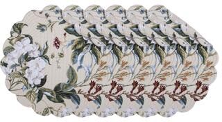 C&F Home Garden Images Round Quilted Placemat Set 6