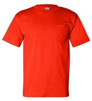 Bayside BA7100 USA-Made Pocket T-Shirt in Orange size 3XL   Cotton 7100