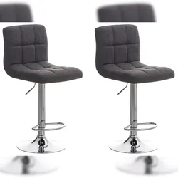 CLP 2er Set Barhocker Peru Stoff hellgrau