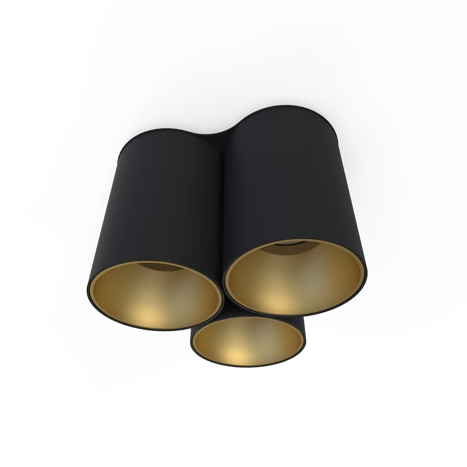 Lyora 3-lichts plafondlamp Eye Tone zwart met goud
