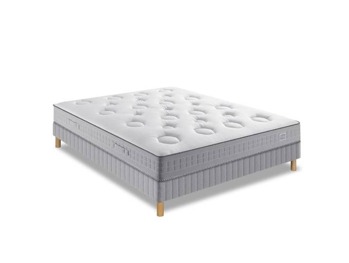 Ens 160x200 matelas h26 ressort ensachés, mi-ferme, sommier