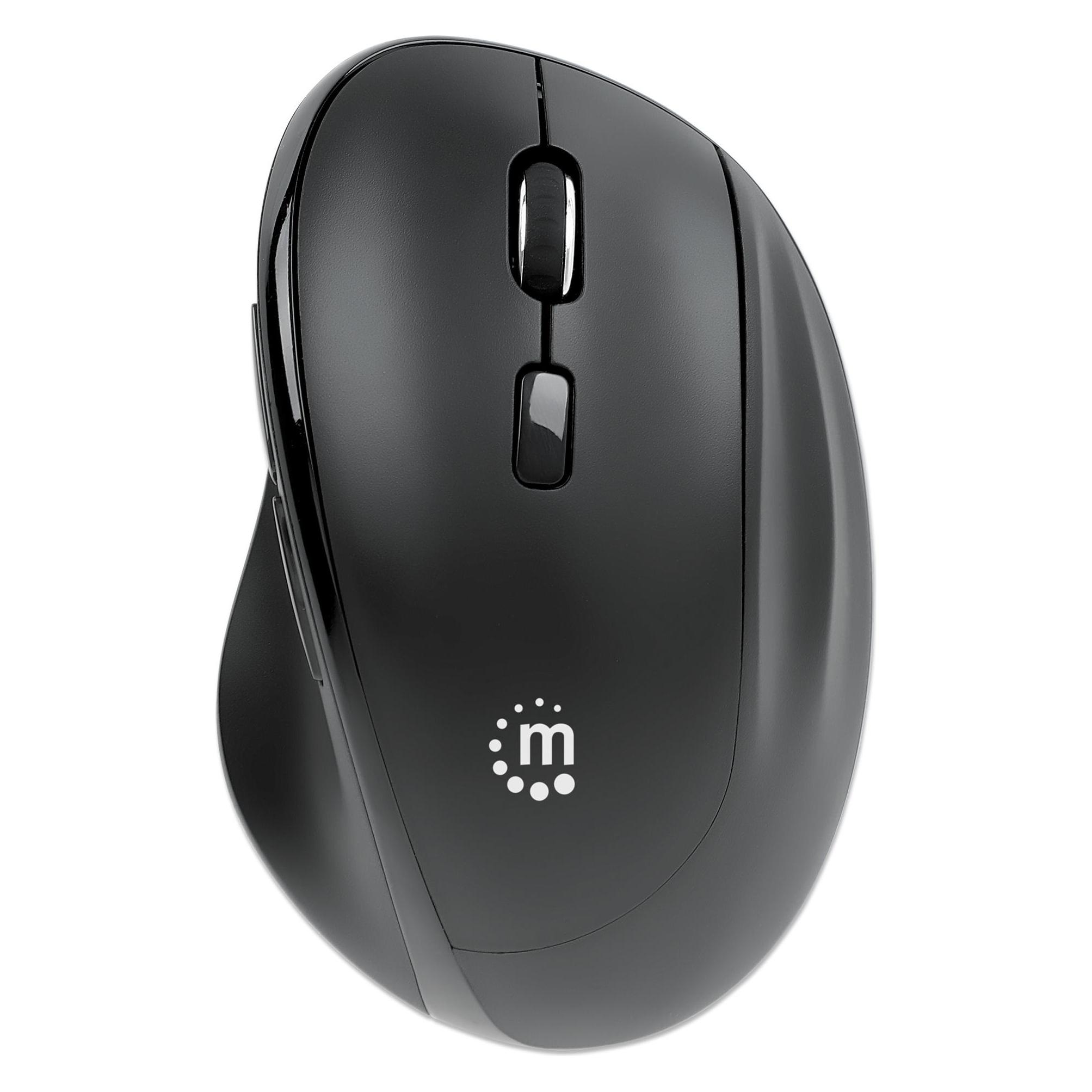 Manhattan Ergonomische Wireless Maus mit 2-in-1 USB-Empfänger (Kabellos) (190237)