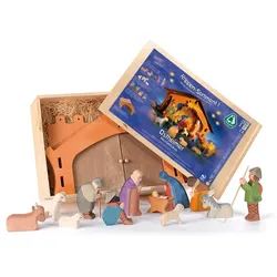 OSTHEIMER 6020 Krippen Sortiment 13teilig mit Figuren und Krippe Weihnachten Weihnachtskrippe