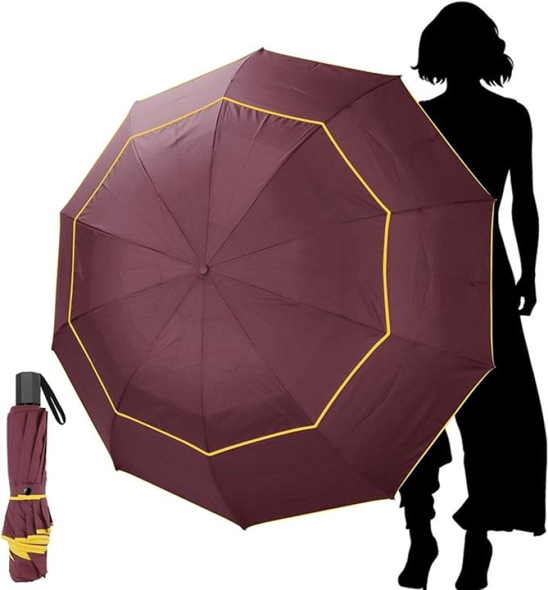 PromoHome Golfparaplu, extra groot, stormvast en waterdicht, rood, 120 cm