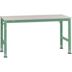 Manuflex AU4027.6011 Arbeits-Grundtisch UNIVERSAL Standard mit Kunststoffplatte, BxTxH = 1250x600x760-870 mm Resedagrün (RAL 6011)