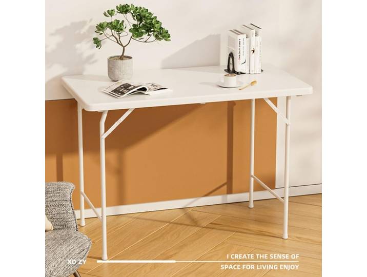 Table à chevalet pliante rectangulaire, table à chevalet pliante en plastique, 100x54x74Cm, portable et facile à assembler, idéale pour les fêtes, barbecue, C
