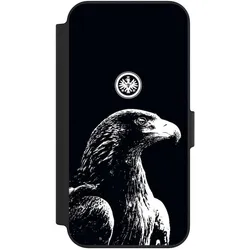 Nivocase Klapphülle für Apple iPhone 13 Handyhülle aus Kunst Leder NIVOflip schwarz Eintracht Frankfurt (Apple iPhone 13), Smartphone Hülle, Schwarz