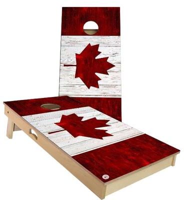 Skip's Garage Canada Flag Outdoor Cornhole Board Set