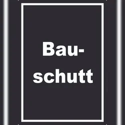 HB-Druck Bauschutt Mülltrennung Aufkleber mit Text A3 (297x420mm)