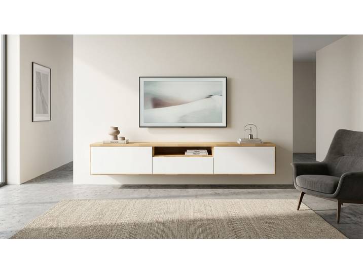 Pickawood Hängesideboard Buche Natur geölt